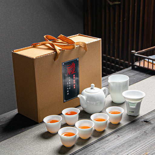 Chinese White Porcelain Ceramic Kung Fu Tea Set-2