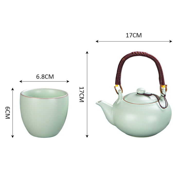 Cyan-Blue Ceramic Kungfu Tea Set-3