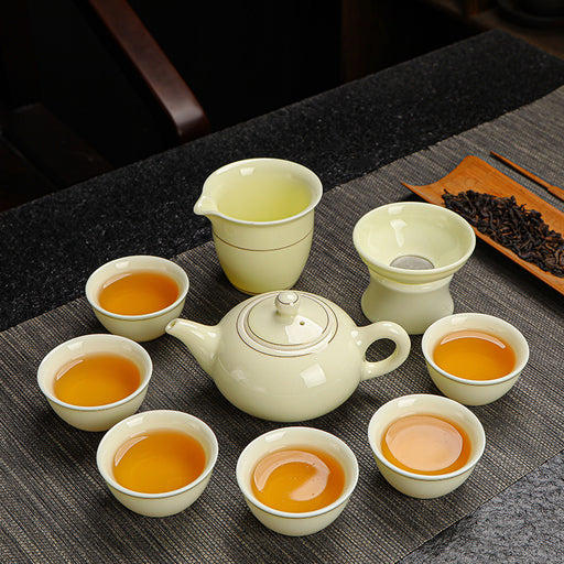 Gem Luster Yellow Glazed Jade Kung Fu Tea Set-2