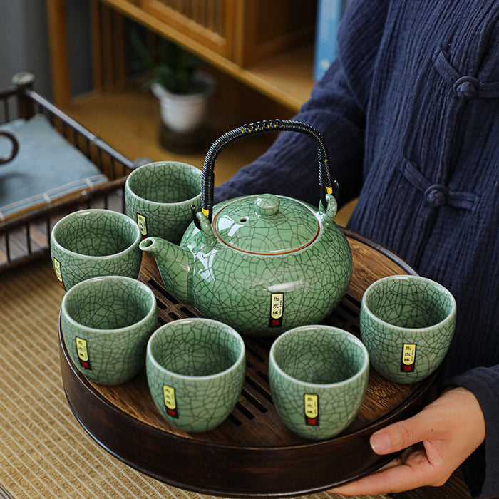Ge Yao with Crack Pattern Kung Fu Tea Set-5