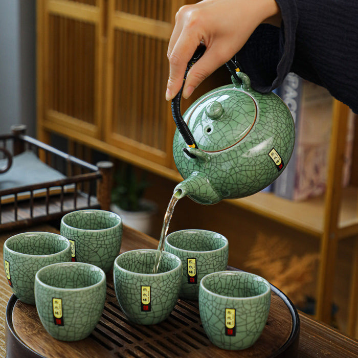 Ge Yao with Crack Pattern Kung Fu Tea Set-7
