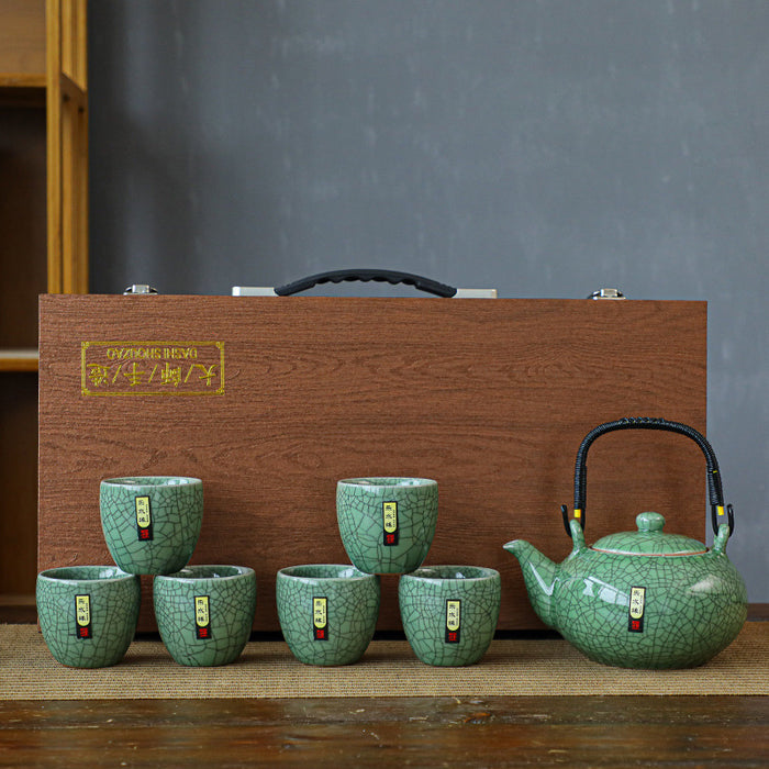 Ge Yao with Crack Pattern Kung Fu Tea Set-4