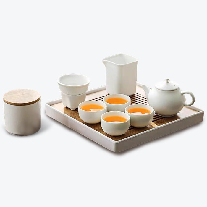 Minimalist White Porcelain Kung Fu Tea Set-3