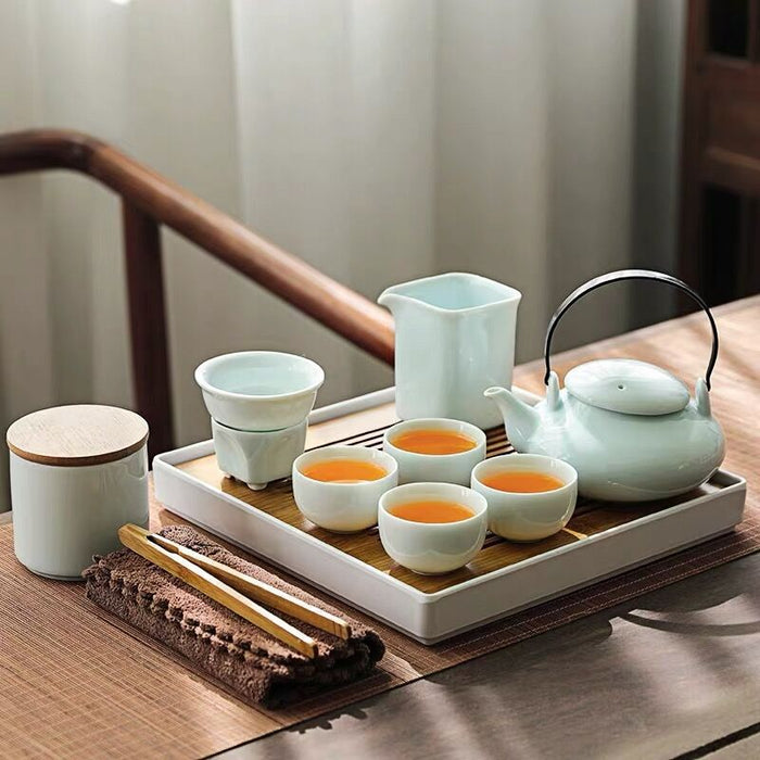 Minimalist White Porcelain Kung Fu Tea Set-6