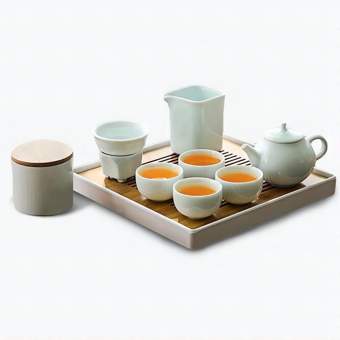 Minimalist White Porcelain Kung Fu Tea Set-7