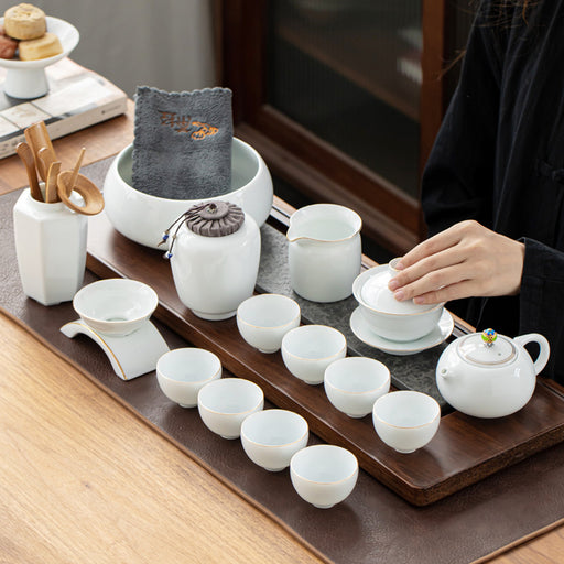 Chinese White Porcelain Kung Fu Tea Set-2