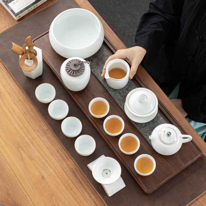 Chinese White Porcelain Kung Fu Tea Set-3