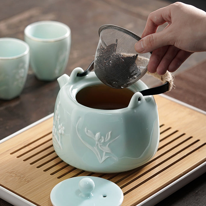 Relief Plum Blossom Kung Fu Tea Set-4