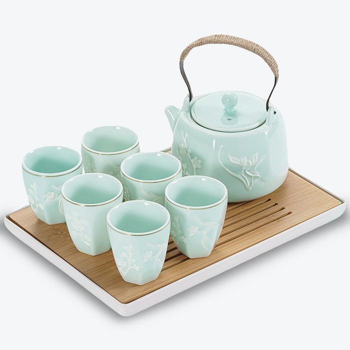 Relief Plum Blossom Kung Fu Tea Set-1
