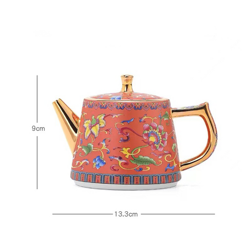 Enamel Relief Ceramic Kung Fu Tea Set-2
