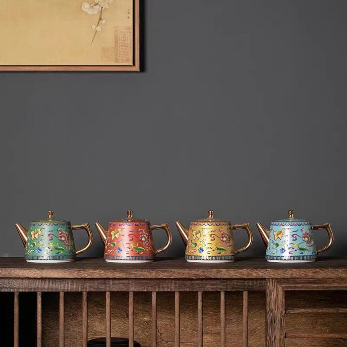 Enamel Relief Ceramic Kung Fu Tea Set-5