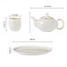 White with Gold Trim Ceramic Kung Fu Tea Set-4