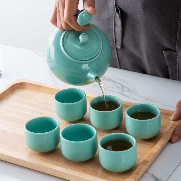 White Ceramic Kung Fu Tea Set-5