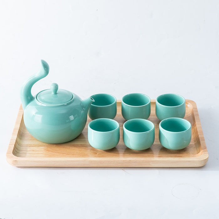 White Ceramic Kung Fu Tea Set-4