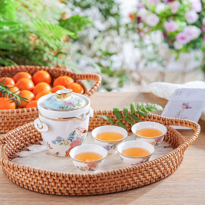 Flower and Bird Travel Kung Fu Tea Set-2