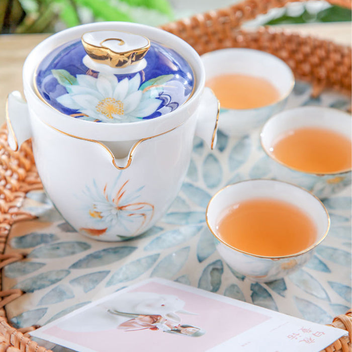 Flower and Bird Travel Kung Fu Tea Set-8