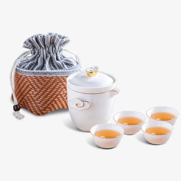 Flower and Bird Travel Kung Fu Tea Set-9