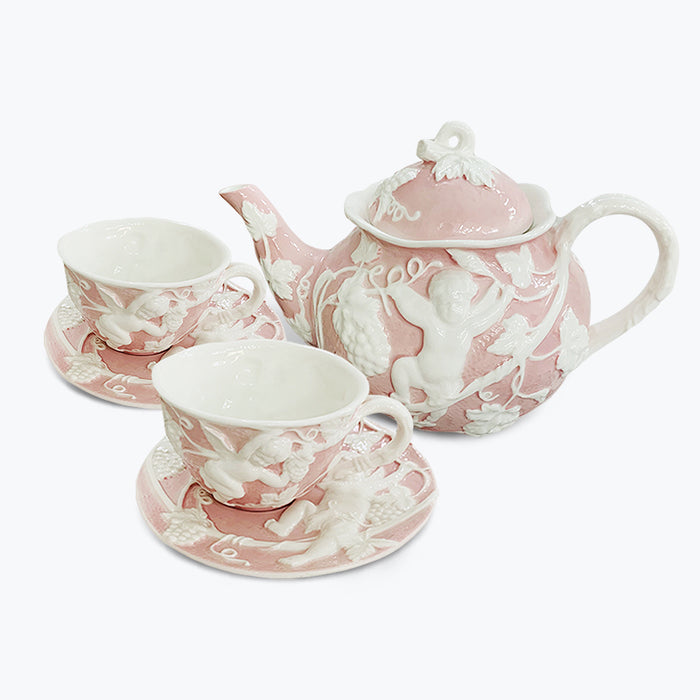 Angel Sculpture Ceramic Tea Set