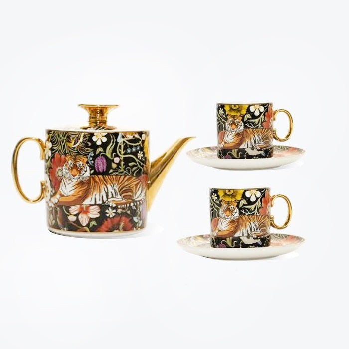 Tiger Wild Life Bone China Tea Set